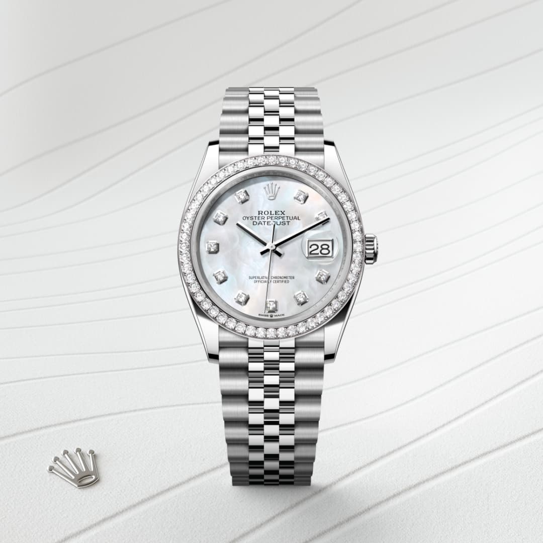 rolex Datejust in White Rolesor - combination of Oystersteel and white gold, M126284RBR-0011 - Globaltimepieces