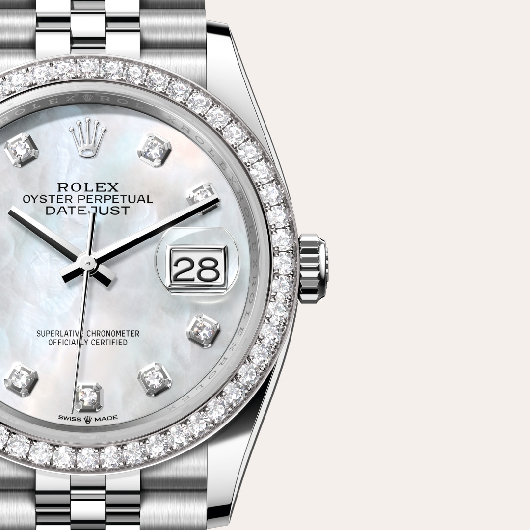 rolex Datejust in White Rolesor - combination of Oystersteel and white gold, M126284RBR-0011 - Globaltimepieces