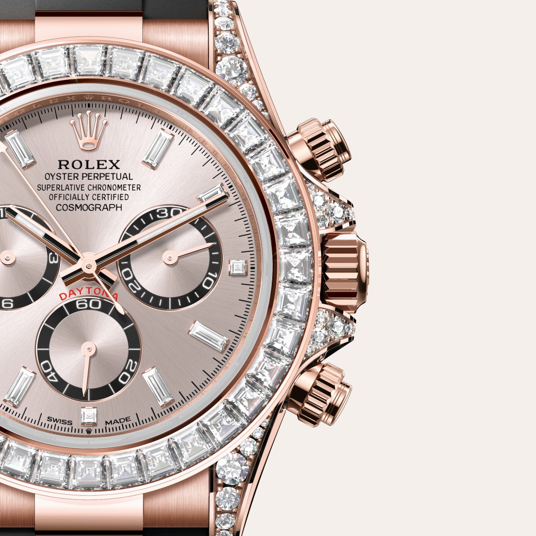 rolex Cosmograph Daytona in 18 ct Everose gold with lugs set with diamonds, M126535TBR-0002 - Globaltimepieces