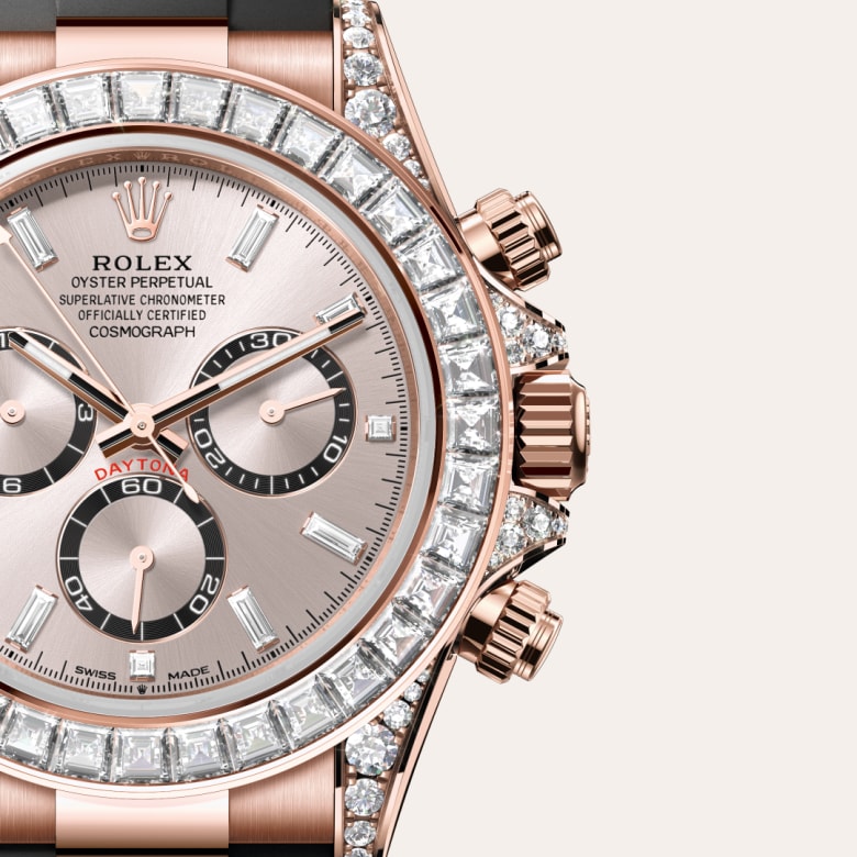 rolex Cosmograph Daytona in 18 ct Everose gold with lugs set with diamonds, M126535TBR-0002 - Globaltimepieces