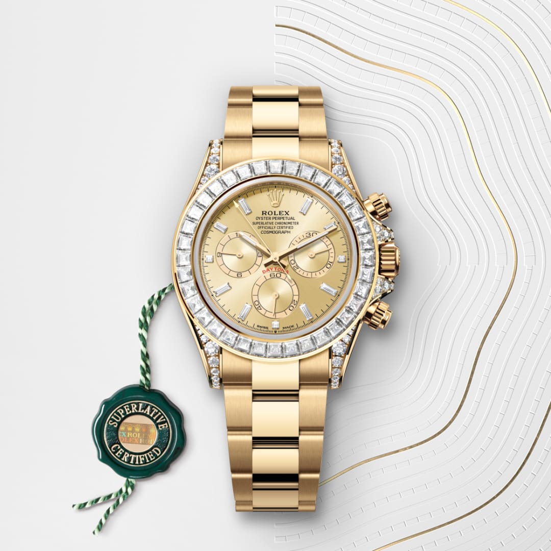 rolex Cosmograph Daytona in 18 ct yellow gold with lugs set with diamonds, M126598TBR-0001 - Globaltimepieces