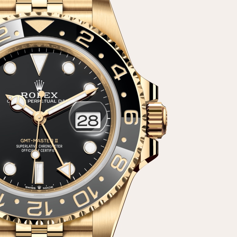 rolex GMT-Master II in 18 ct yellow gold, M126718GRNR-0001 - Globaltimepieces