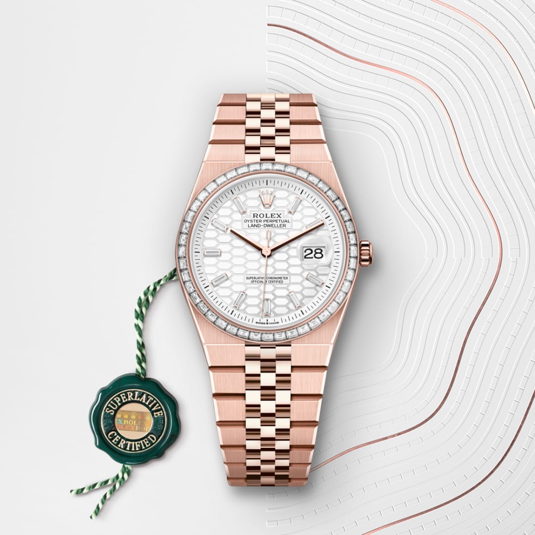 rolex Land-Dweller in 18 ct Everose gold, M127285TBR-0002 - Globaltimepieces