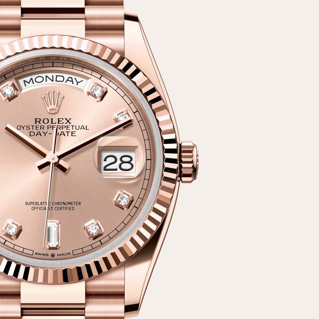 rolex Day-Date in 18 ct Everose gold, M128235-0009 - Globaltimepieces