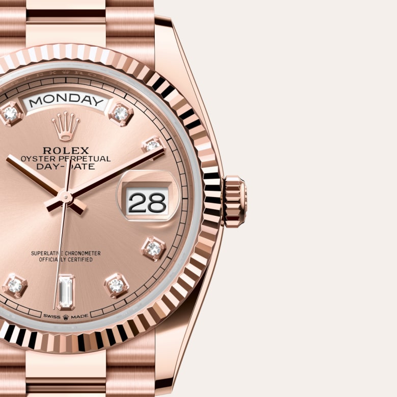 rolex Day-Date in 18 ct Everose gold, M128235-0009 - Globaltimepieces