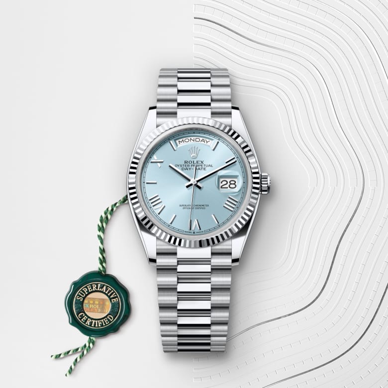 rolex Day-Date in Platinum, M128236-0018 - Globaltimepieces