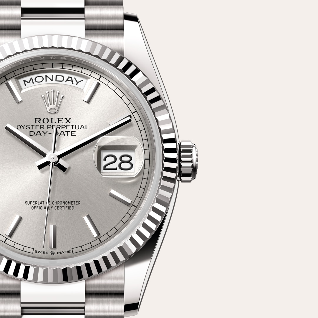 rolex Day-Date in 18 ct white gold, M128239-0005 - Globaltimepieces
