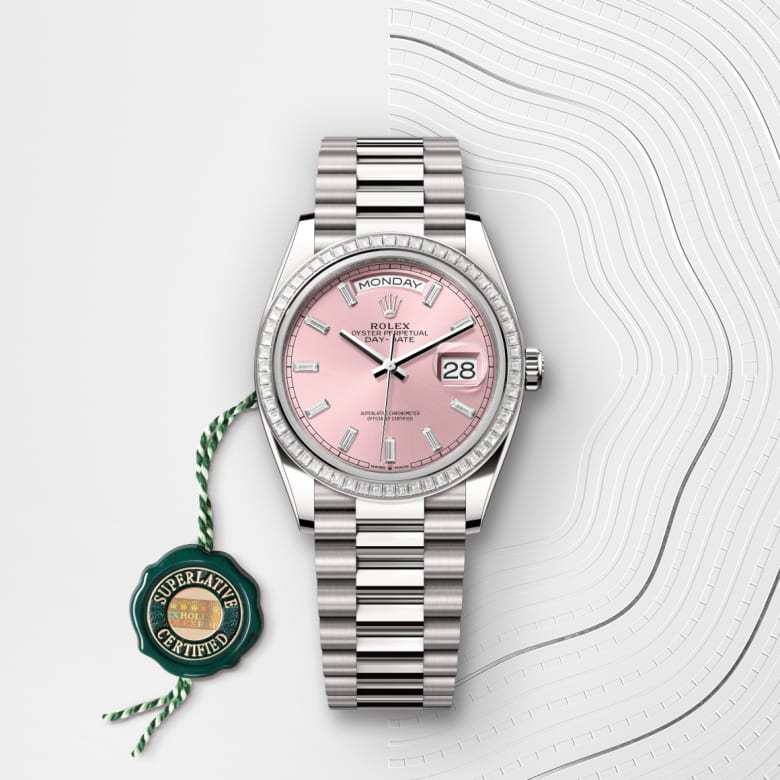 rolex Day-Date in 18 ct white gold, M128399TBR-0029 - Globaltimepieces