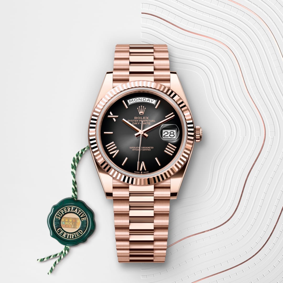 rolex Day-Date in 18 ct Everose gold, M228235-0055 - Globaltimepieces