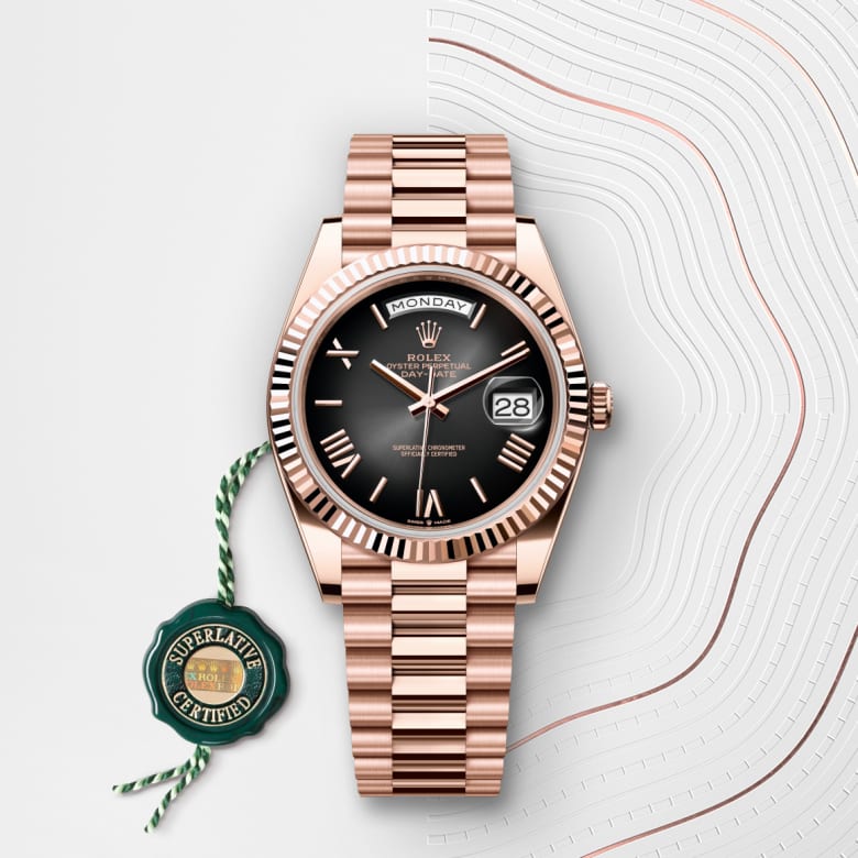 rolex Day-Date in 18 ct Everose gold, M228235-0055 - Globaltimepieces