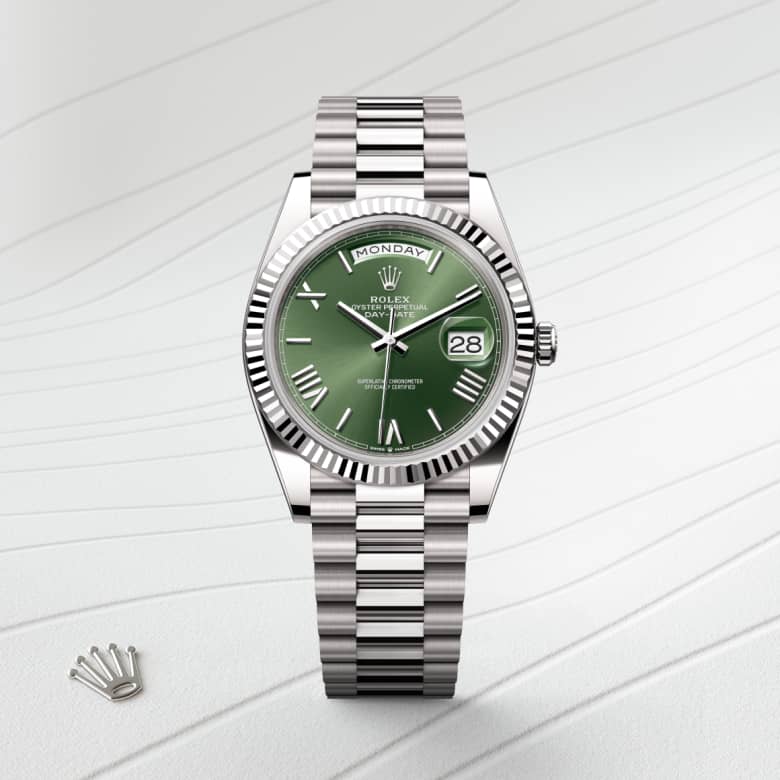 rolex Day-Date in 18 ct white gold, M228239-0033 - Globaltimepieces