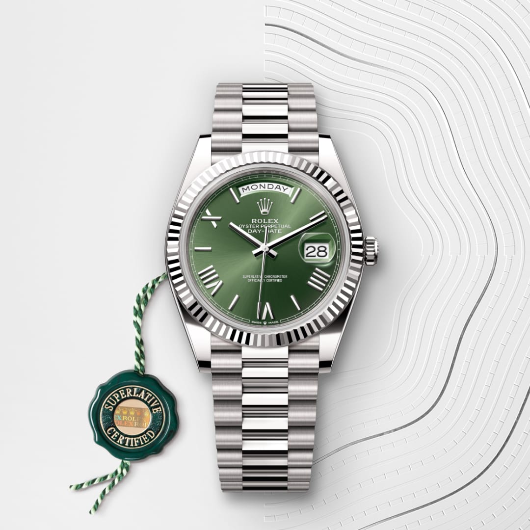 rolex Day-Date in 18 ct white gold, M228239-0033 - Globaltimepieces
