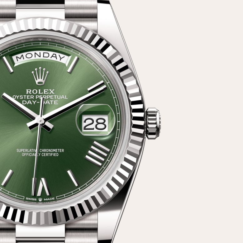 rolex Day-Date in 18 ct white gold, M228239-0033 - Globaltimepieces
