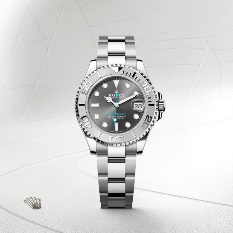 rolex Yacht-Master in Rolesium - combination of Oystersteel and platinum, M268622-0002 - Globaltimepieces