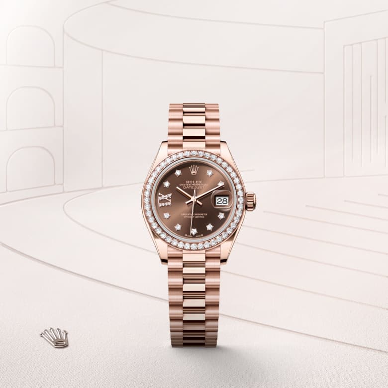 rolex Lady-Datejust in 18 ct Everose gold, M279135RBR-0001 - Globaltimepieces