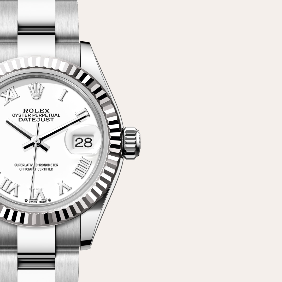 rolex Lady-Datejust in White Rolesor - combination of Oystersteel and white gold, M279174-0020 - Globaltimepieces