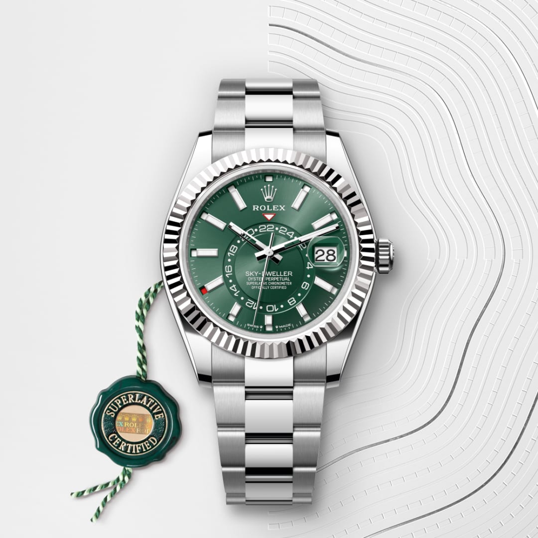 rolex Sky-Dweller in White Rolesor - combination of Oystersteel and white gold, M336934-0001 - Globaltimepieces