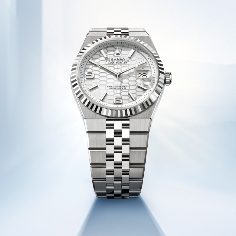 rolex Land-Dweller in White Rolesor - combination of Oystersteel and white gold, M127234-0001 - Globaltimepieces