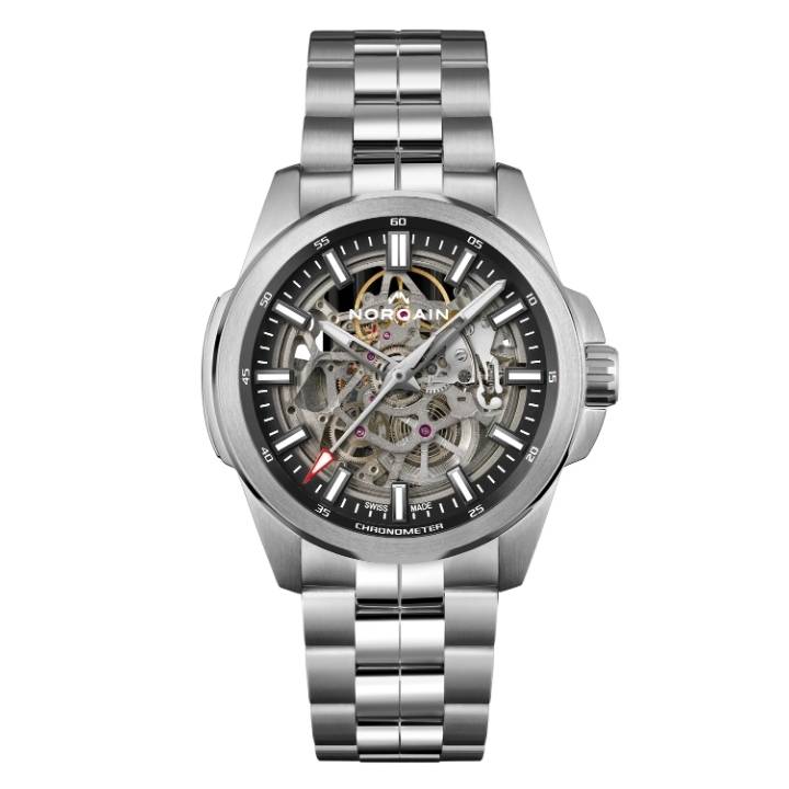 Independence 42mm Steel Skeleton Black Dial