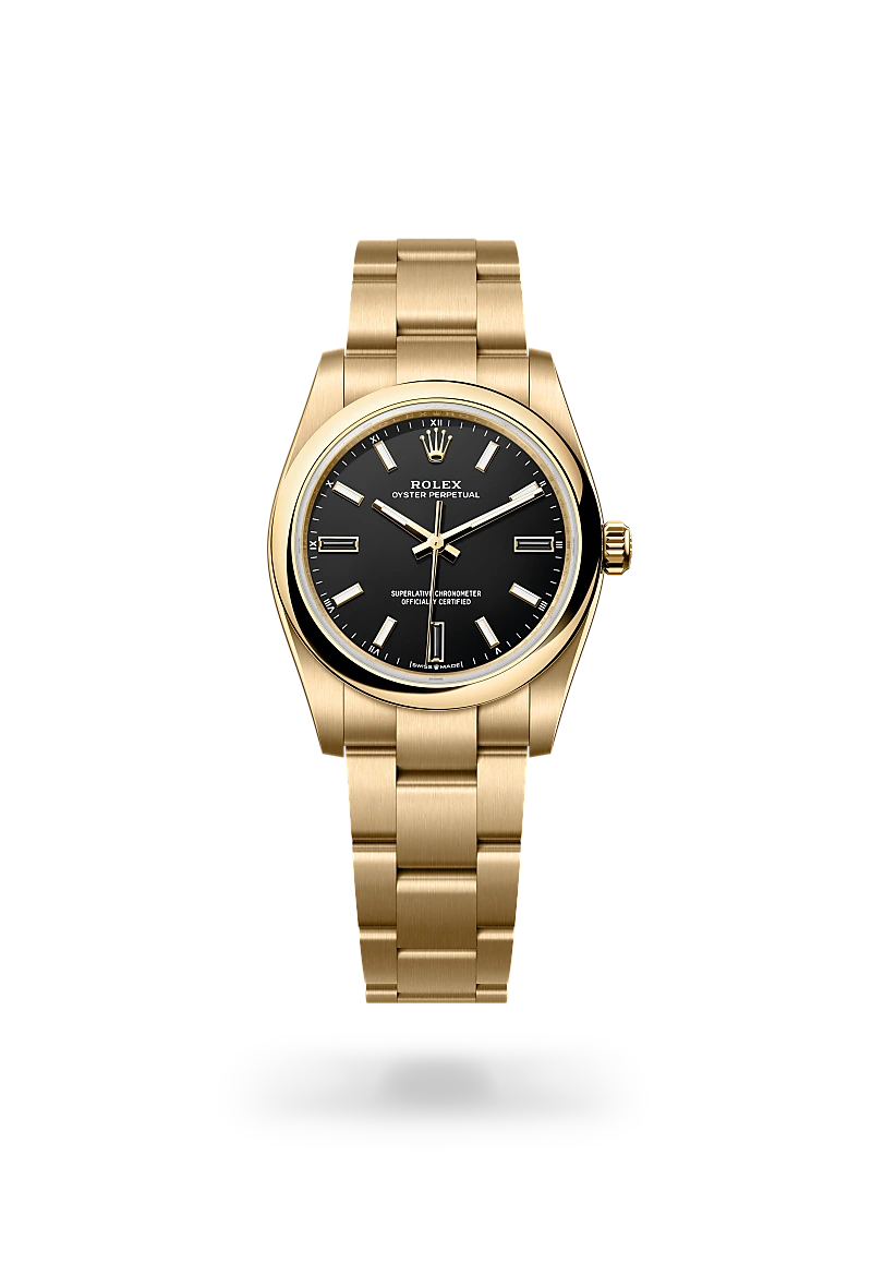 Rolex Oyster Perpetual 34腕錶18K黃金款，M124208-0001 - 高時錶行