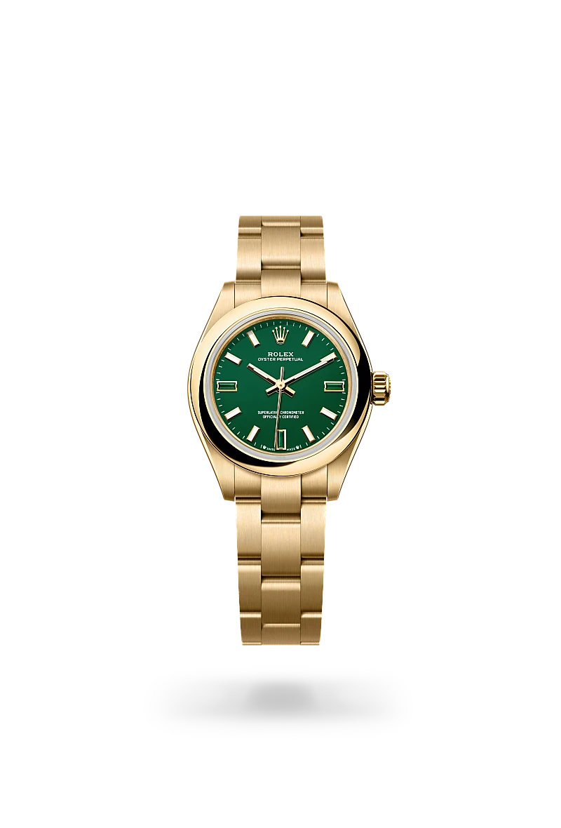 Rolex Oyster Perpetual 28 in 18 ct yellow gold, M276208-0002 - Global Timepieces